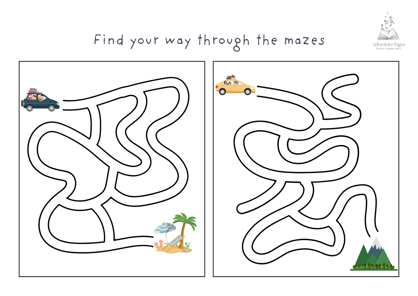 Road Trip Activity Pages