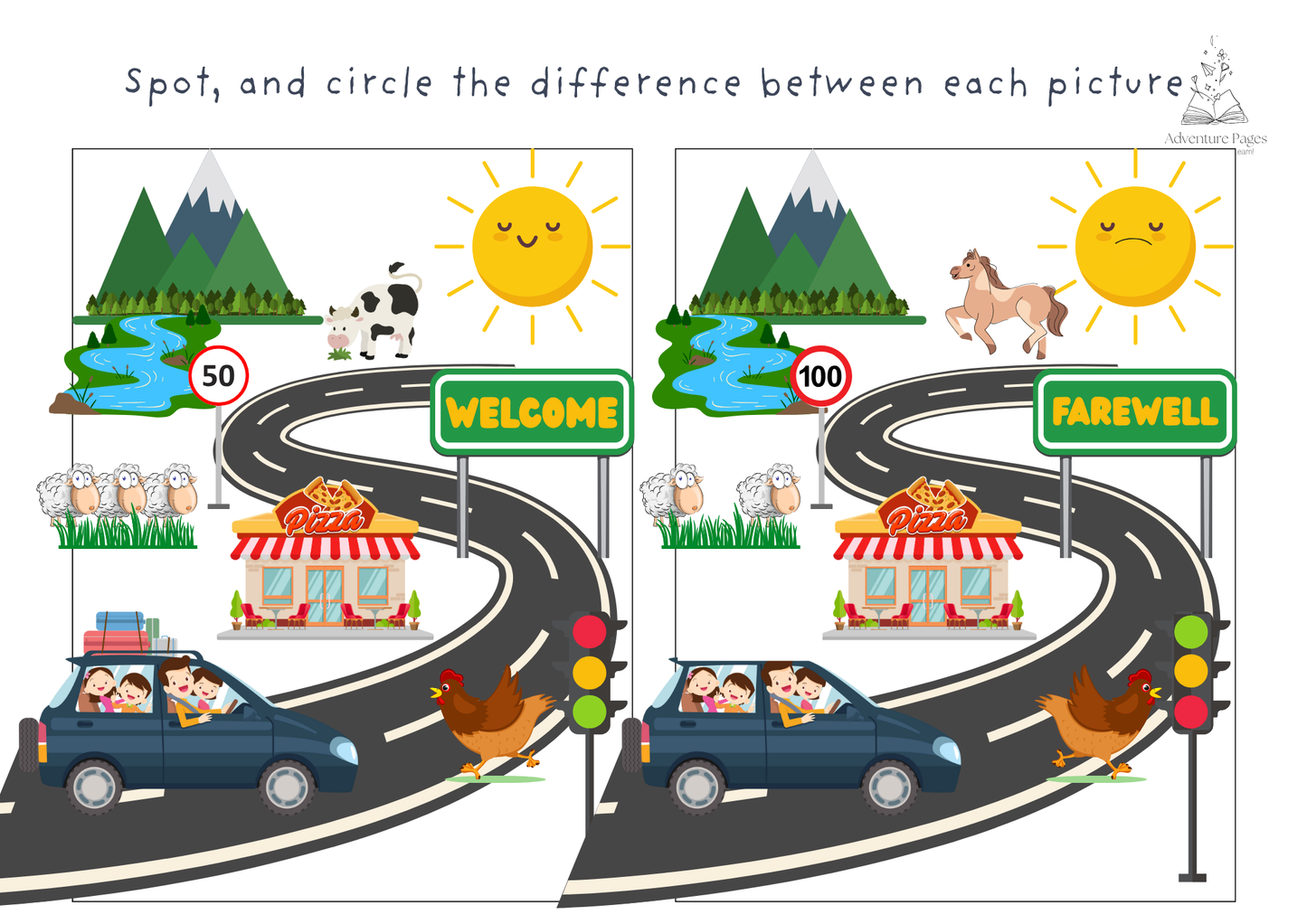 Road Trip Activity Pages