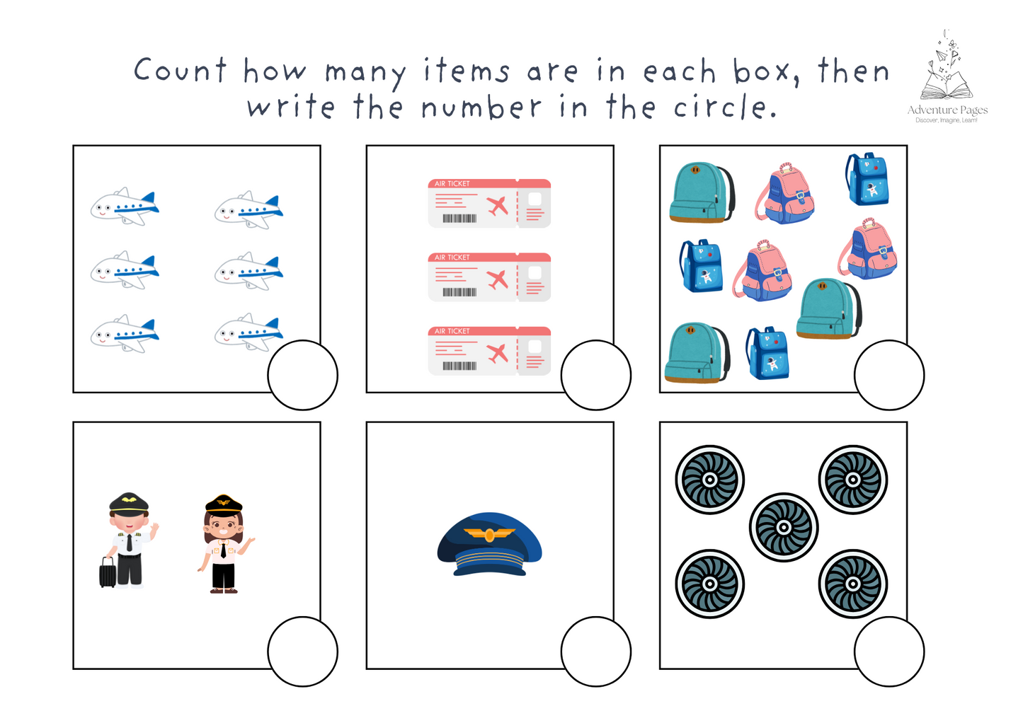 Plane Trip Activity Pages