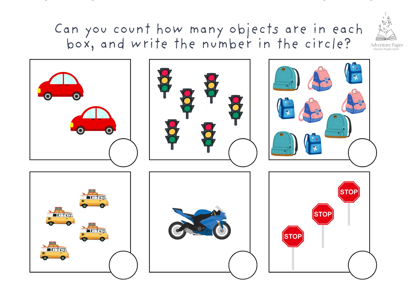 Road Trip Activity Pages