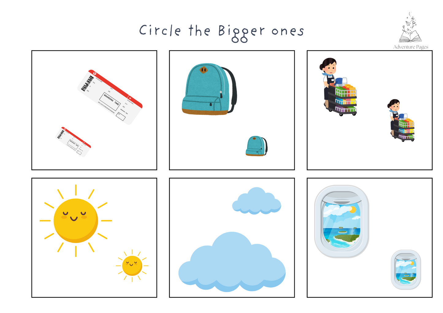 Plane Trip Activity Pages